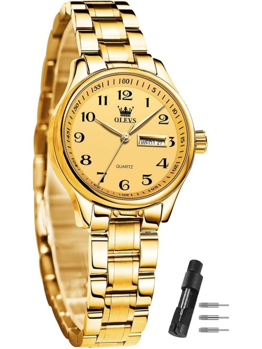 Elegant Waterproof Quartz Watch for Women - 30m Stainless Steel Dress Timepiece